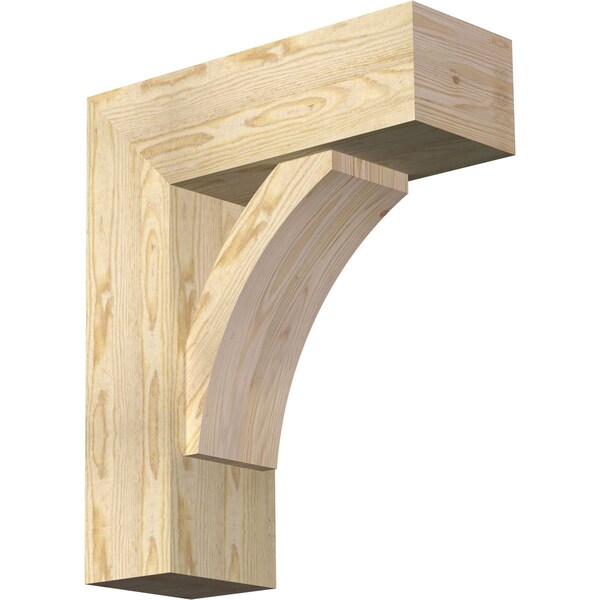 Ekena Millwork Thorton Block Rough Sawn Bracket w/ Offset Brace, Douglas Fir, 8"W x 22"D x 26"H BKT0806X22X26THR05RDF - main